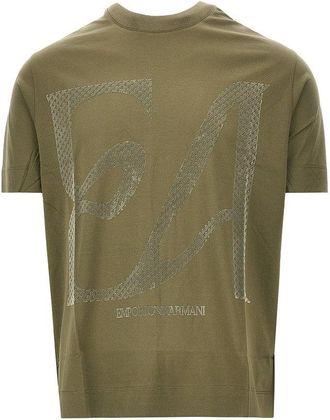 Emporio Armani Lyocell and cotton blend T-shirt with logo Man XXL