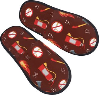 Generic Slippers Fire Extinguisher Breathable Fluffy Slippers Cozy Cotton Slipper For Guest Room Indoor Holiday M