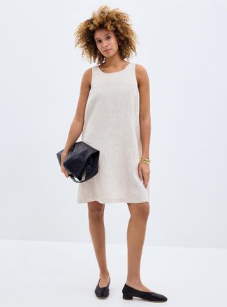 Contemporaine Womens Pure linen trapeze mini-dress