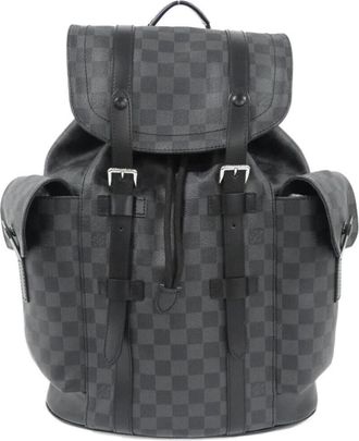 Louis Vuitton Black Coated Canvas Backpack (Pre-Owned)