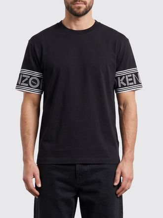 Kenzo T-shirt in cotone con logo a contrasto stampato e design a spalle scese