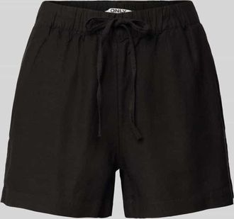 Only Loose Fit Shorts aus Viskose-Leinen-Mix Modell CARO in Black, Gr&ouml;&szlig;e M