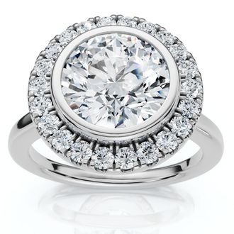 Pompeii3 Certified 2 1/4Ct Claudia Diamond Engagement Ring 14k Gold or Platinum Lab Grown