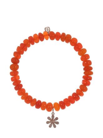 Sydney Evan 14kt yellow gold Daisy opal bracelet - women - Diamond/Opal/14kt Rose Gold - One Size - Pink