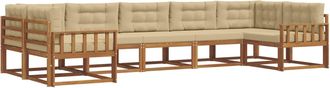 vidaXL Conjunto De Sof&aacute;s De Exterior 7 Uds. Natural Y Beige Vidaxl