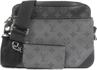 Louis Vuitton Black Gris Coated Canvas Shoulder Bag (Pre-Owned)