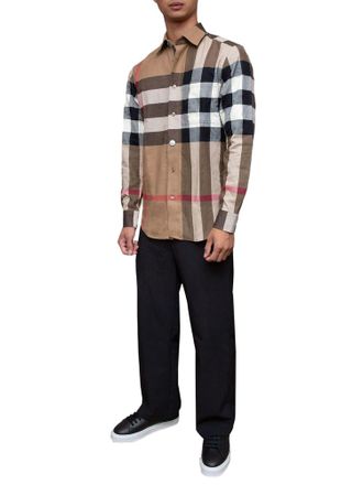 Burberry Check Cotton Shirt - Taupe