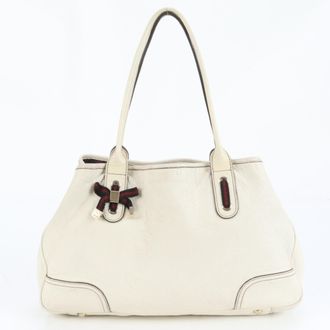 Gucci Ivory Leather Tote Bag (Pre-Owned)