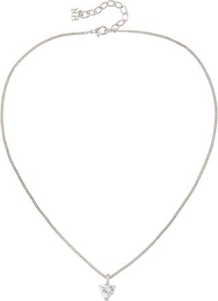 Nina Ricci 1980s heart pendant necklace - women - Rhodium Plated Brass - One Size - Silver