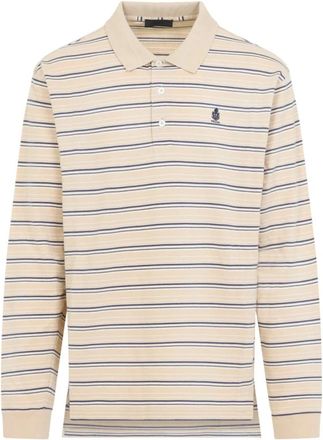 Prada Polo Rayado Piqu&eacute; - Tops - Hombre - Beige - L