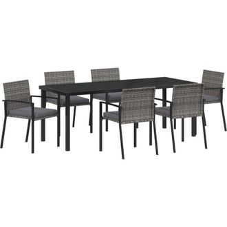 vidaXL Conjunto De Comedor De Jard&iacute;n 6 Pcs Gris Vidaxl