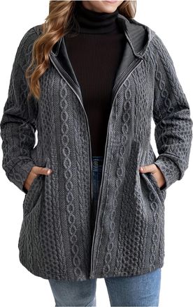 Generic Oversized Hoodies for Women Full Zipper Longline Hoodie Solid Color Hooded Sweatshirts Fleece Jackets Long Sleeve Tops Casual Loose Fit Hoody Plain Sw