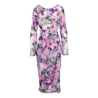 Patrizia Pepe Lange wikkeljurk van voile stof - Dames - Casual kleedjes - Veelkleurig - M - Polyester - Kleedjes