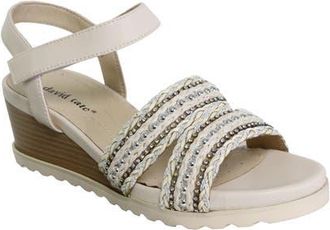 David Tate Kind Ankle Strap Platform Wedge Sandal in Bone at Nordstrom, Size 10