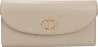 Dior Beige Leather Long Wallet (Bi-Fold) (Pre-Owned)