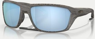 Oakley Split Shot Woodgrain Collection - Occhiali da sole polarizzati rettangolari colore venature del legno con lenti a specchio blu-Marrone