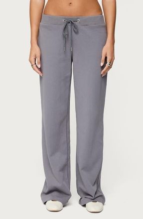 Edikted Quinn Cotton Blend Straight Leg Sweatpants in Gray at Nordstrom, Size X-Small
