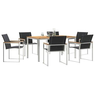 Berkfield Home Stunning 7 Piece Garden Dining Set Solid Wood Acacia in Brown
