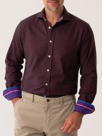 Koy Clothing Cotton Cashmere Long Sleeve Shirt in Burgundy at Nordstrom, Size Xxx-Large