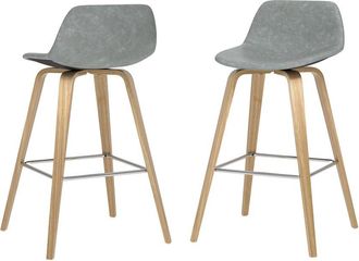 Simpli Home Set Of 2 Randolph Mid Century Modern 28In Bentwood Counter/ Bar Height Stools