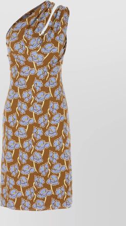 Versace printed one-shoulder sleeveless midi dress