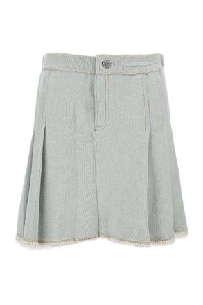 Barrie Pleated Skirt With Buckled Waistband And Textured Finish