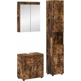 vidaXL Bathroom Furniture Set TULUM Smoked Oak Engineered Wood vidaXL