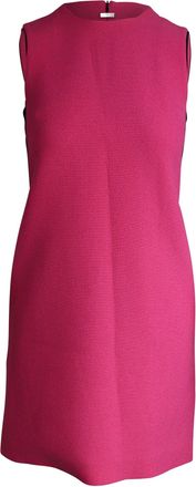 Victoria Beckham Sleeveless Shift Dress in Pink Wool