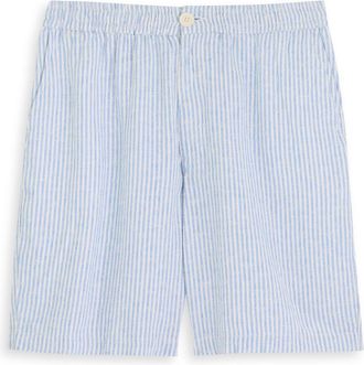 Wax London Kurt Striped Woven Shorts - Blue And White - XL