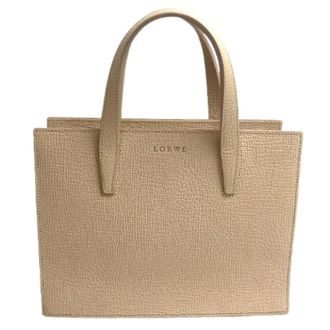 Loewe Pre-owned Leren Handtas - Dames - Pre-owned - Beige - Maat: ONE Size Leer