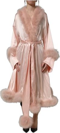 Dolce & Gabbana Robe Coat - Dames - Badjassen - Roze - S - Satijn - Nachtkleding