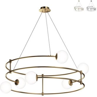 Maytoni Maytoni Balance L&aacute;mpara De Techo Colgante Cil&iacute;ndrica Moderna Dorada, Pantalla De Cristal