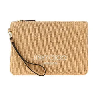 Jimmy Choo London Zipped Flat Pouch - Bags - Mujer - Beige - ONE SIZE