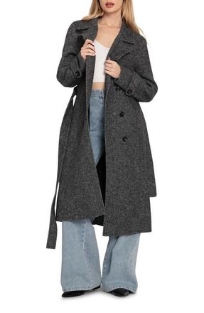 Belle & Bloom Front Runner Belted Coat in Charcoal at Nordstrom, Size Large Au