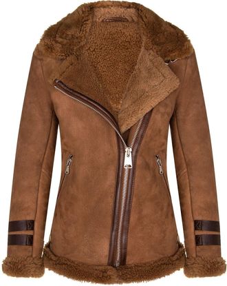 Infinity Leather Womens Sheepskin Biker Jacket-Alamar