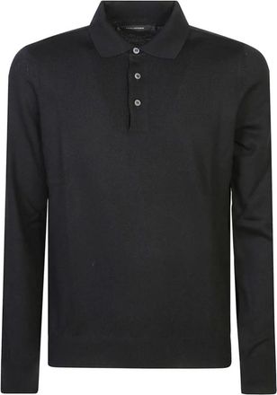 Tagliatore Polo Shirt - Heren - Polos - Zwart - XL - Wol - Tops