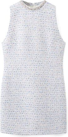 Mango Rhinestone Sleeveless Tweed Dress in Sky Blue at Nordstrom, Size X-Small