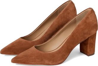 Lauren Ralph Lauren Lanette Suede Block-Heel Pumps High Womens Heels Lauren Tan : 5.5 B - Medium