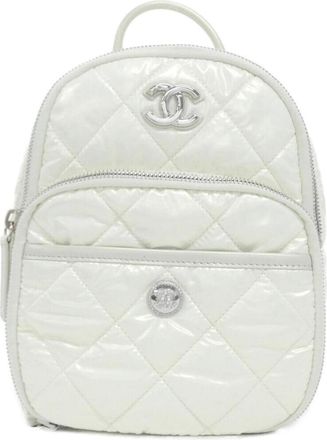 Chanel White Nylon Backpack (Pre-Owned)