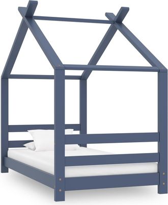 vidaXL Estructura De Cama Infantil Madera Maciza Pino Gris 70x140 Cm Vidaxl