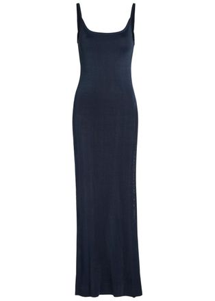 Jacquemus La Robe Nodo Pointelle-knit Maxi Dress - Navy - 38 (UK10 / S)