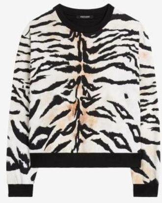 Roberto Cavalli Freedom-Print Cotton Sweatshirt, Size X-Small
