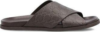Gucci GG criss-cross flat sandals - Bruin