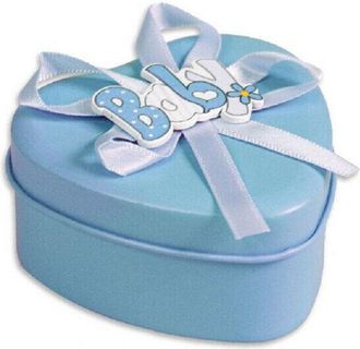 Trade Shop Trade Shop - Scatoline Portaconfetti 36 Pezzi Cuore Nascita Battesimo Bomboniera Bimbo Bimba - Celestial