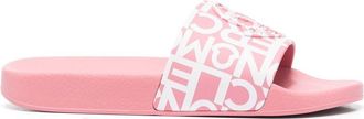 Moncler logo-strap slides - women - Rubber/Rubber/Rubber - 36 - Pink
