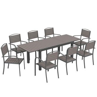 OUTSUNNY Conjunto de jard&iacute;n 225x85x75 cm gris