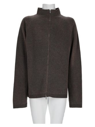 Our Legacy Knitted Grey Merino Wool Sweater with High Collar