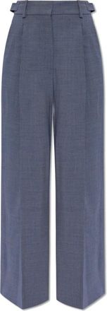 J.W.Anderson Wollen Broek - Dames - Wijde Broeken - Blauw - XS - Wol - Broeken