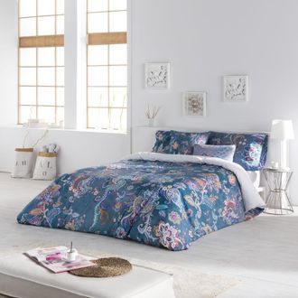 Éthérémaison Funda nórdica 100% algodón con estampado floral 260x240 cm