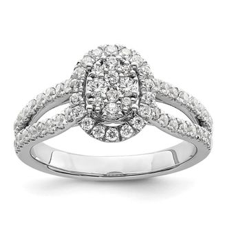 Diamond2Deal 14k White Gold Lab Grown Diamond Wedding Band Ring 3/4Ct Clarity- VS Color- G-H